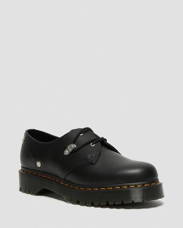 Dr Martens 1461 Bex Stud Læder Oxford Sko Dame Sort | DK 344UZG